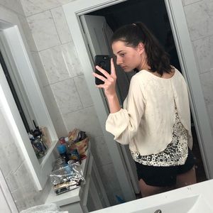 Ivory blouse with lace back